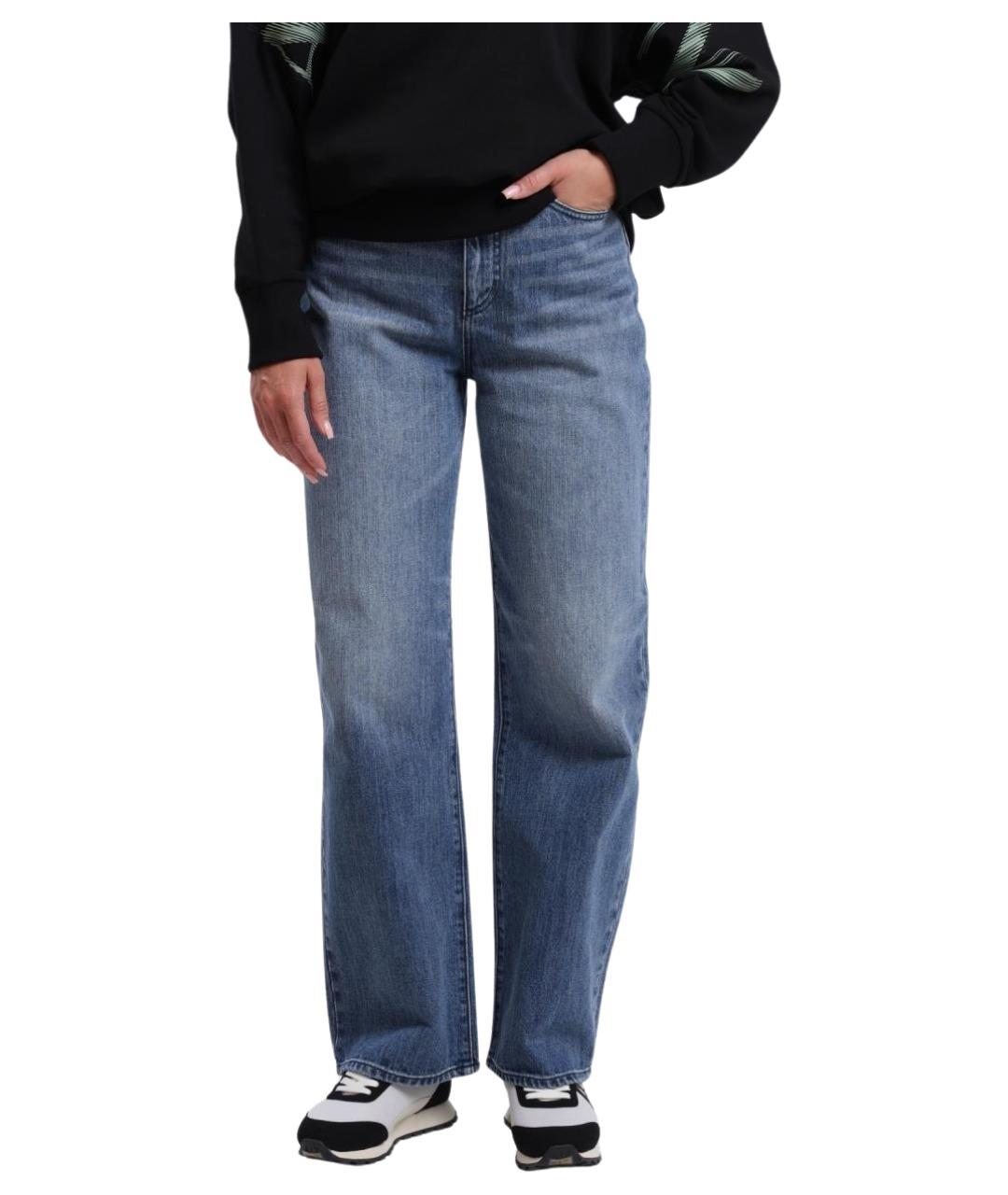 ARMANI EXCHANGE Голубые хлопковые прямые джинсы, фото 1