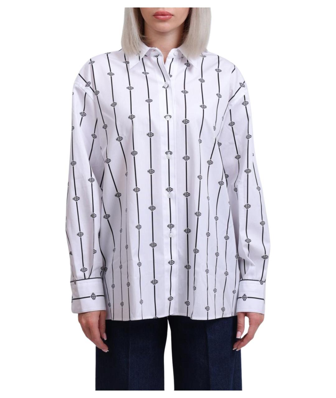 HUGO Белая хлопковая рубашка, фото 1