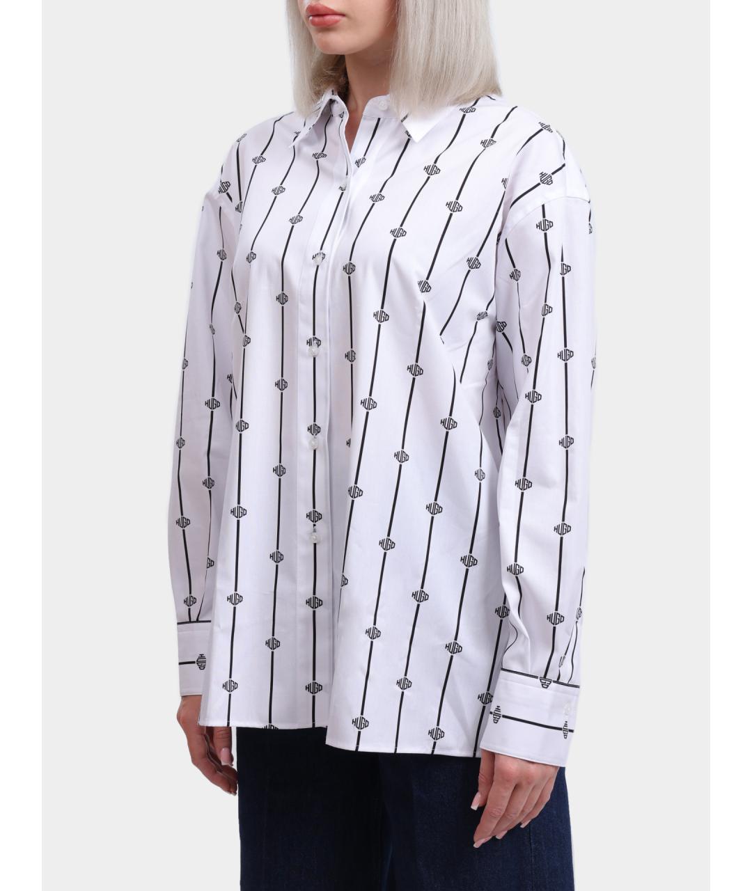HUGO Белая хлопковая рубашка, фото 3