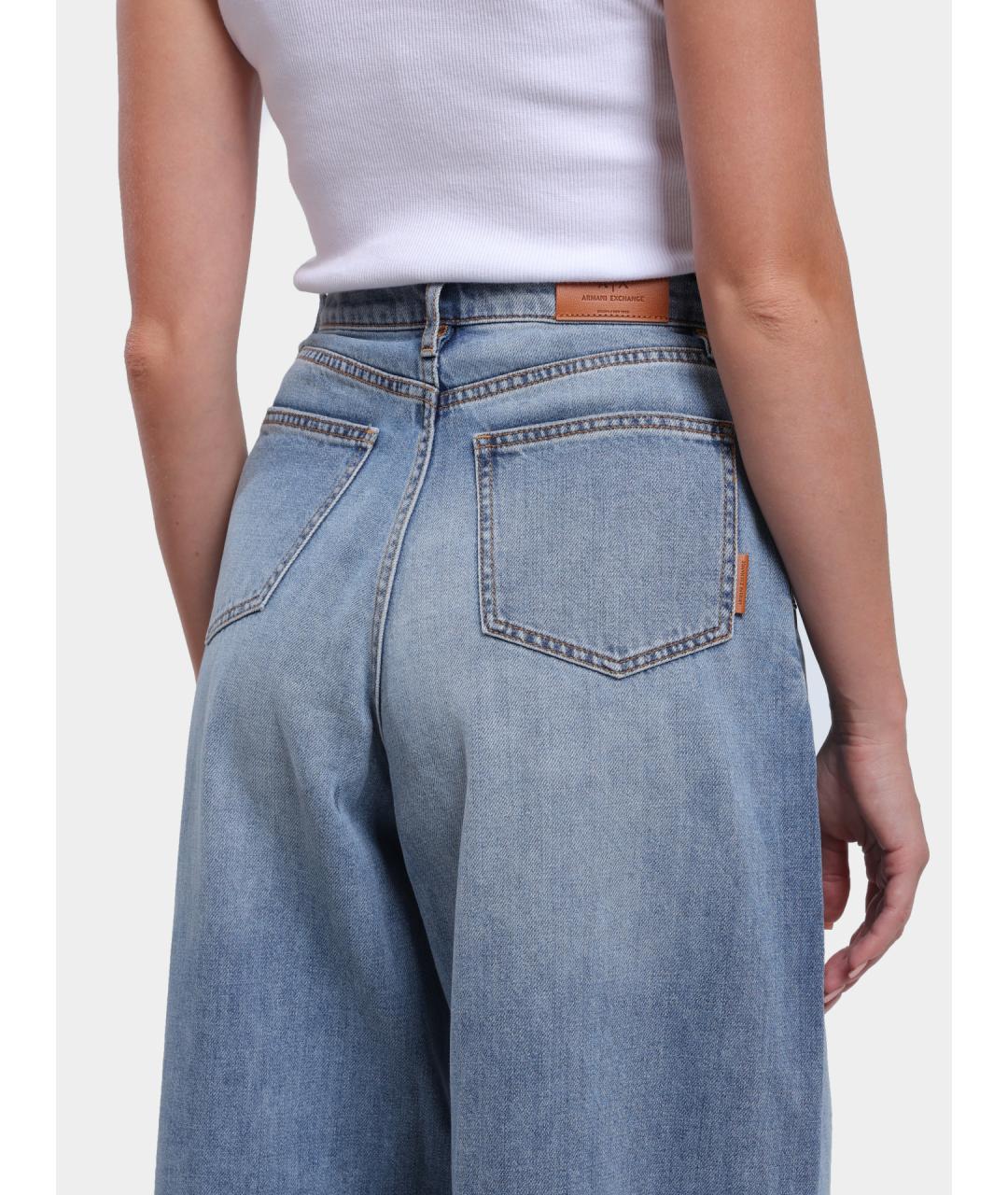 ARMANI EXCHANGE Синие хлопковые прямые джинсы, фото 5