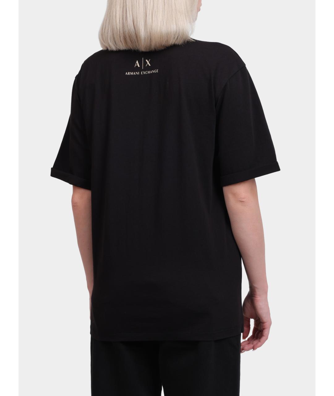 ARMANI EXCHANGE Черная хлопковая футболка, фото 4
