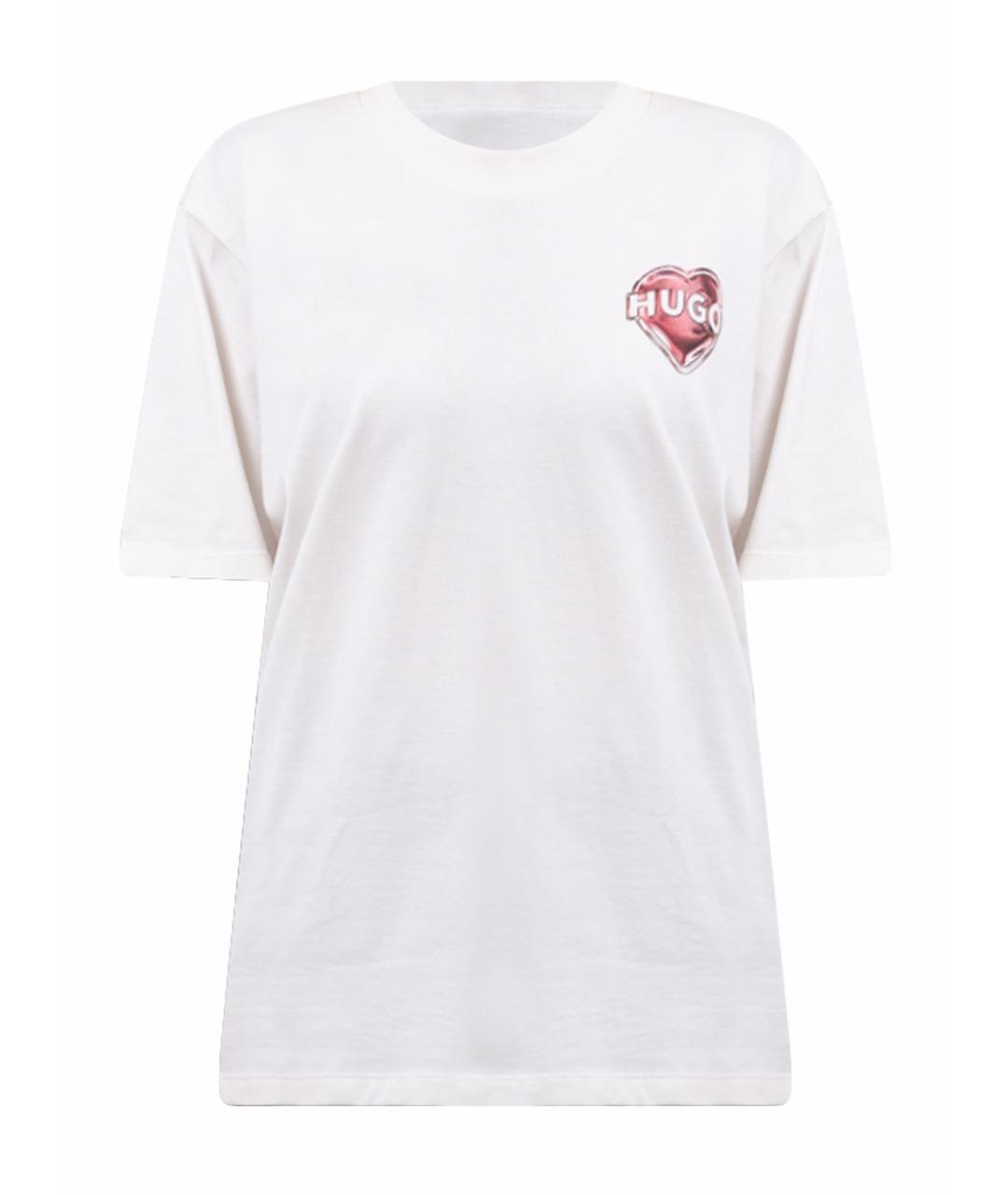 HUGO Белая хлопковая футболка, фото 1