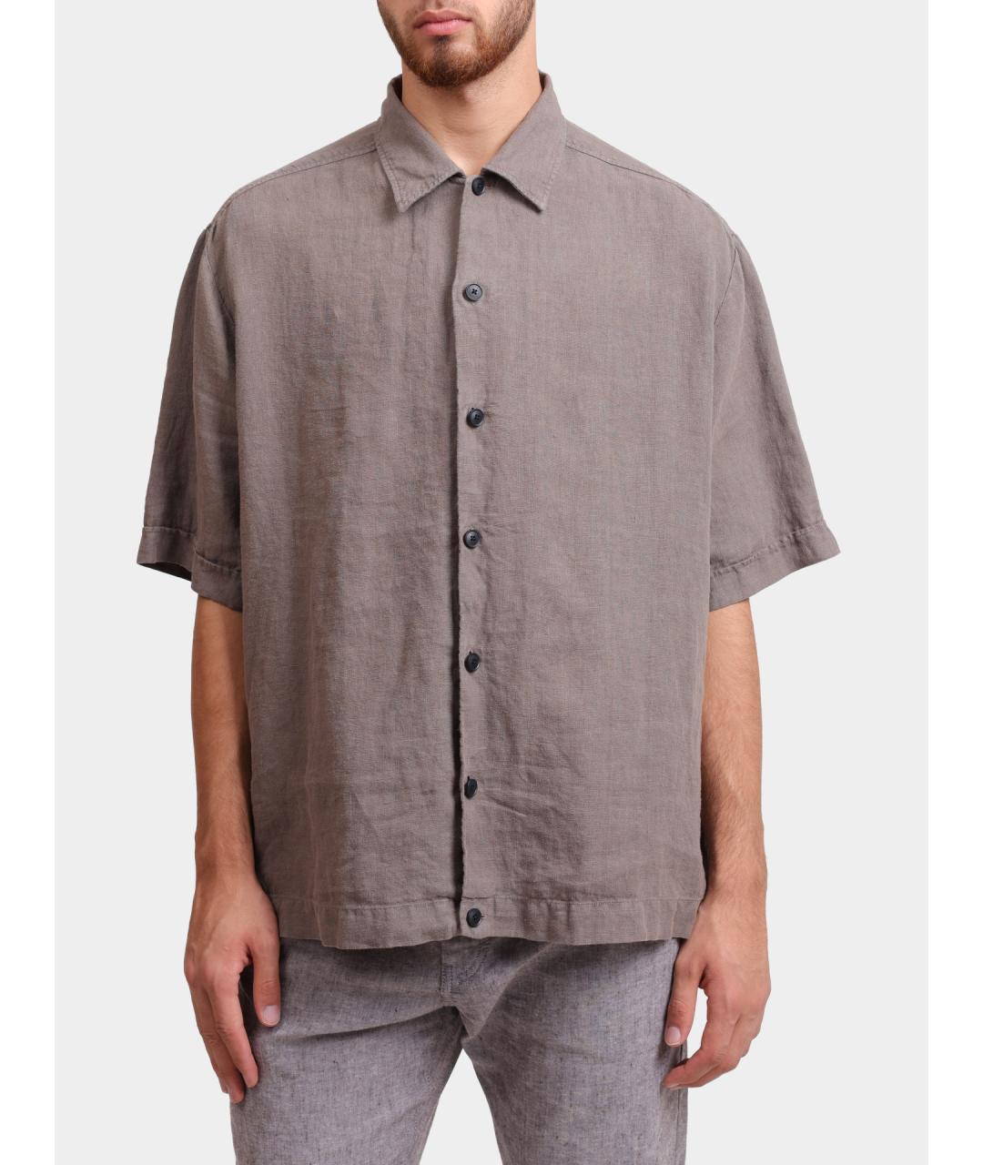 HUGO BOSS Коричневая льняная кэжуал рубашка, фото 5