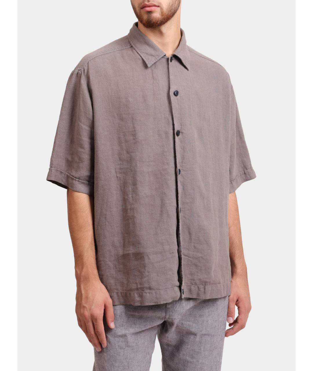 HUGO BOSS Коричневая льняная кэжуал рубашка, фото 3