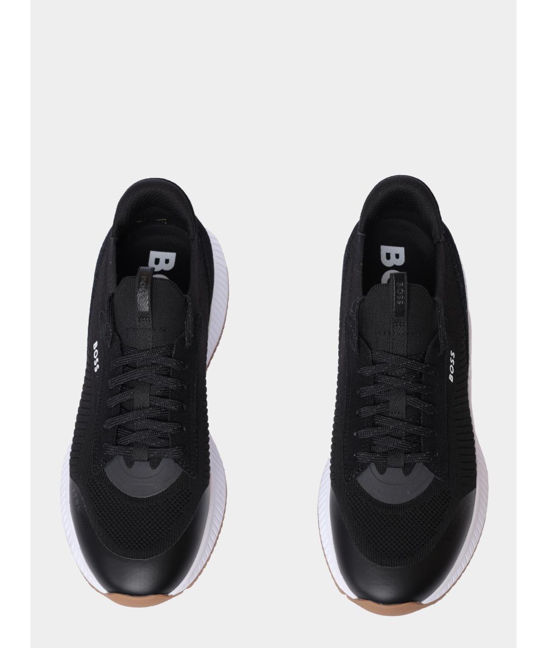 HUGO BOSS Черные текстильные низкие кроссовки / кеды, фото 3
