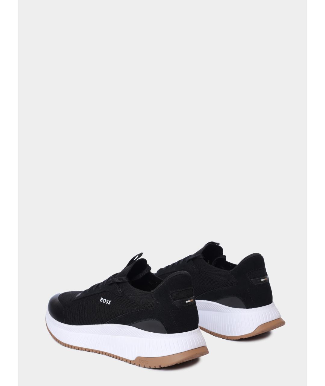HUGO BOSS Черные текстильные низкие кроссовки / кеды, фото 5