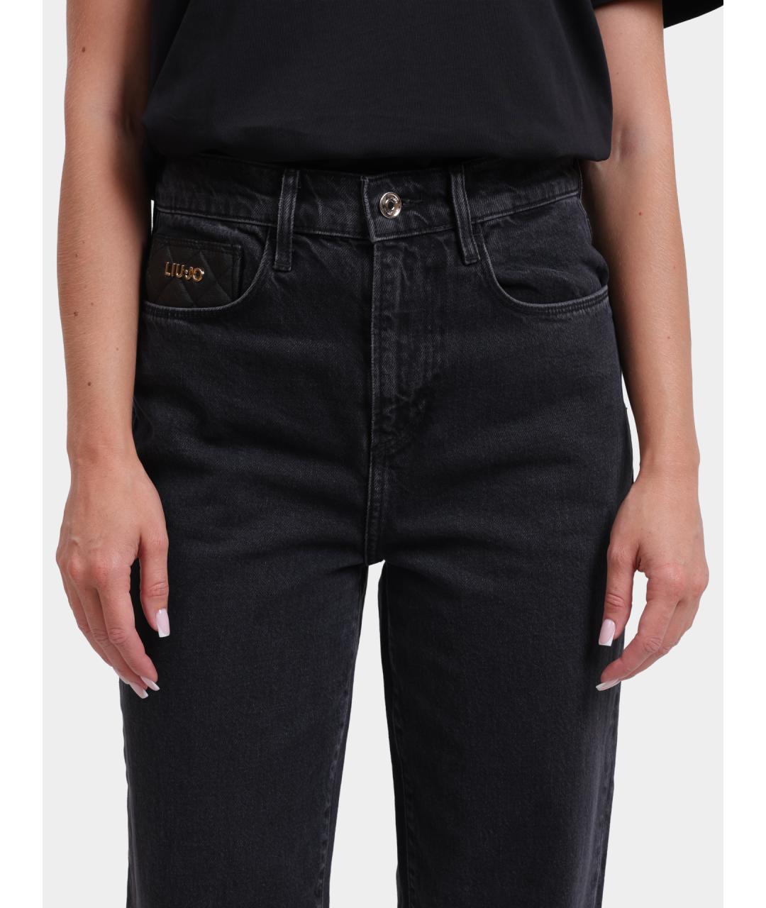 LIU JO Черные хлопковые прямые джинсы, фото 4
