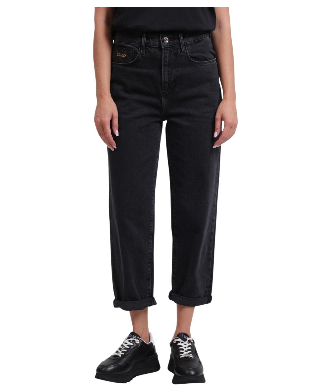 LIU JO Черные хлопковые прямые джинсы, фото 1