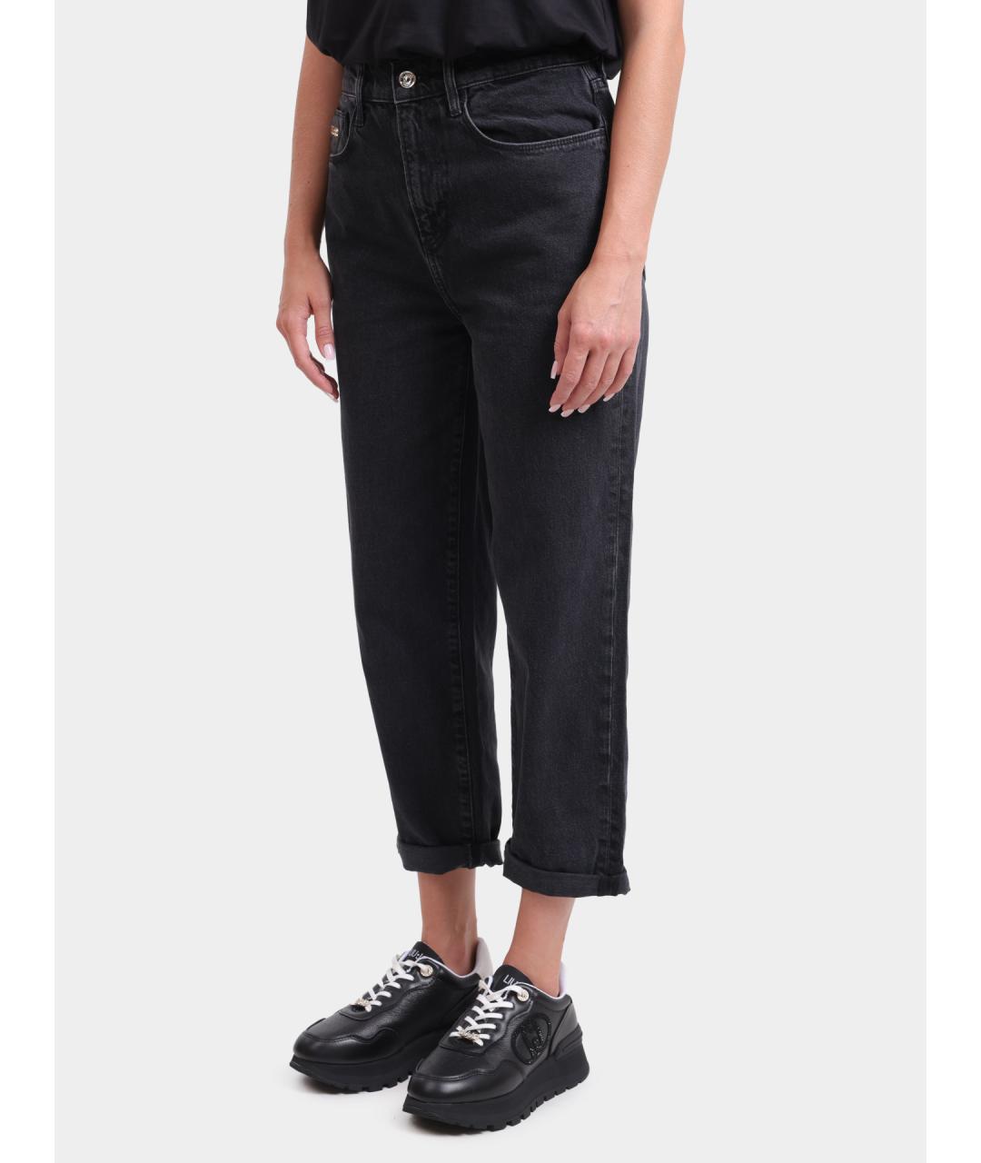 LIU JO Черные хлопковые прямые джинсы, фото 3