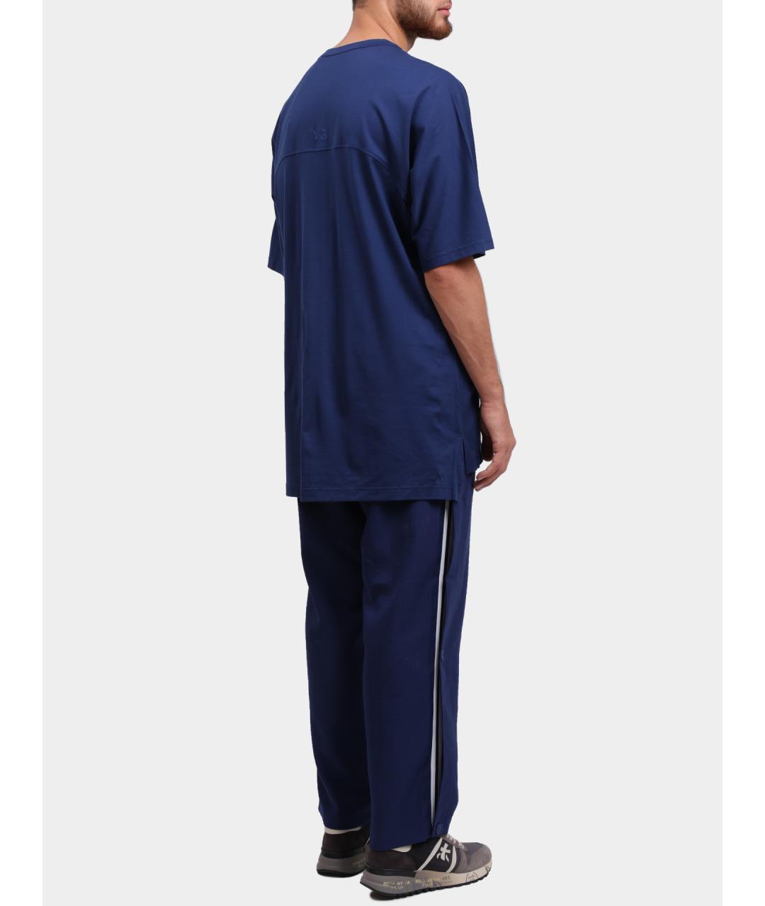 Y-3 Синяя хлопковая футболка, фото 5