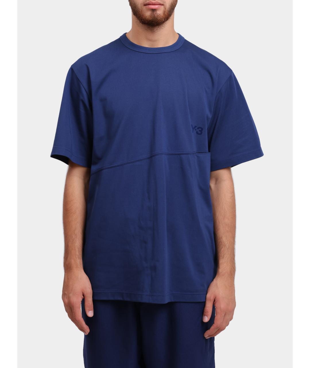 Y-3 Синяя хлопковая футболка, фото 5