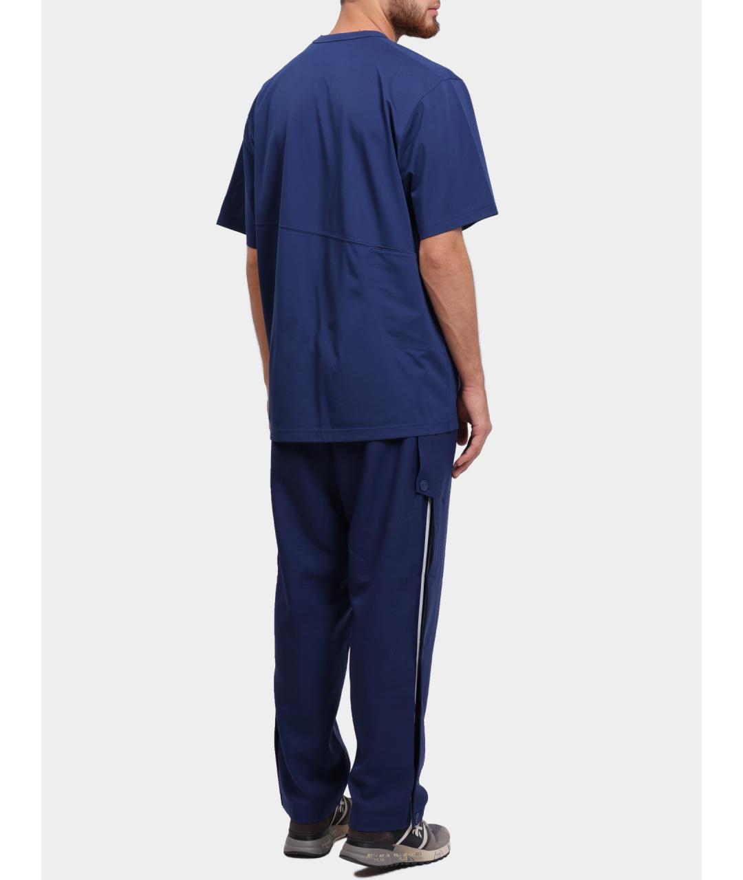 Y-3 Синяя хлопковая футболка, фото 4