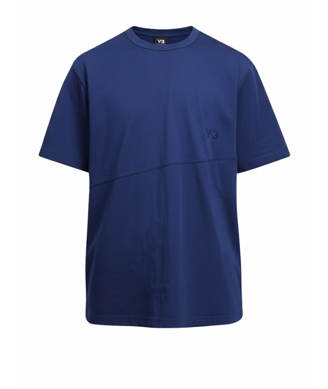 Y-3 Синяя хлопковая футболка, фото 1