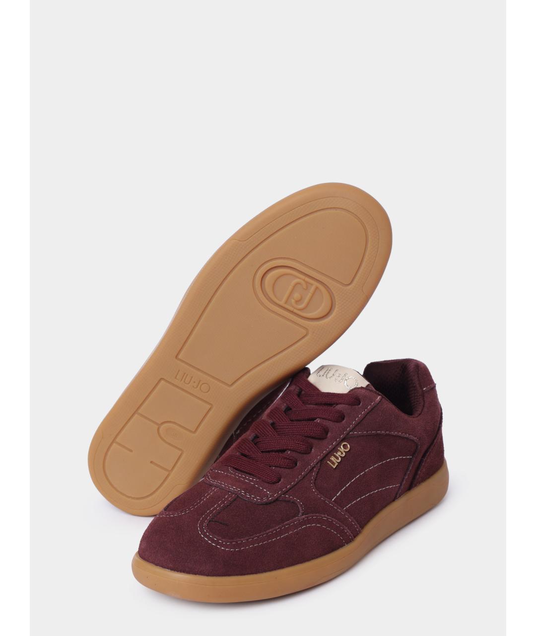 LIU JO Бордовые замшевые кеды, фото 4