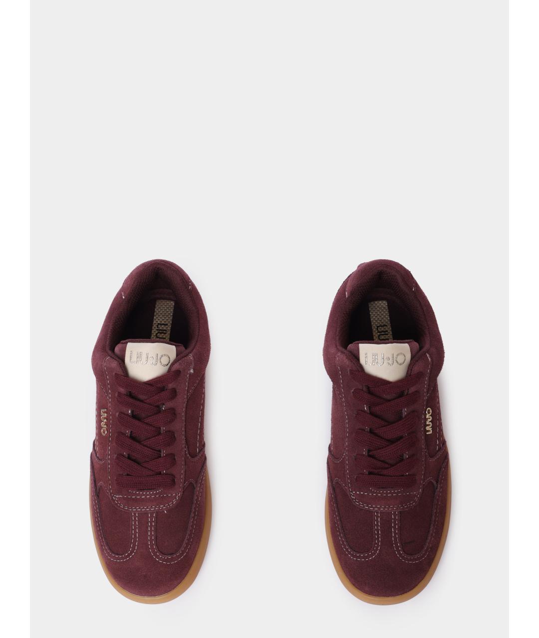 LIU JO Бордовые замшевые кеды, фото 3