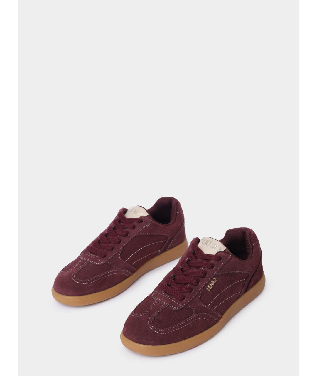 LIU JO Бордовые замшевые кеды, фото 2