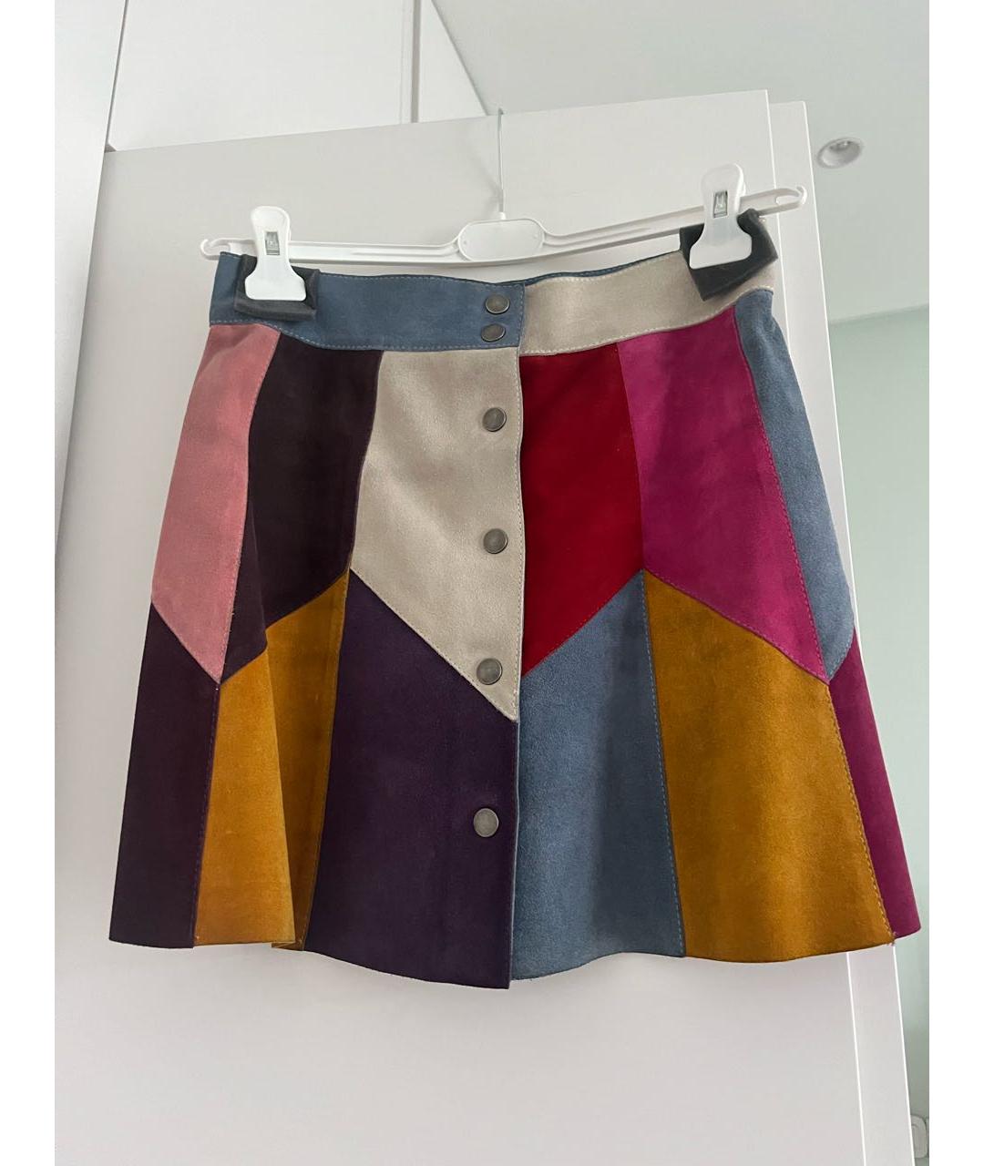 MARC JACOBS Мульти замшевая юбка мини, фото 7