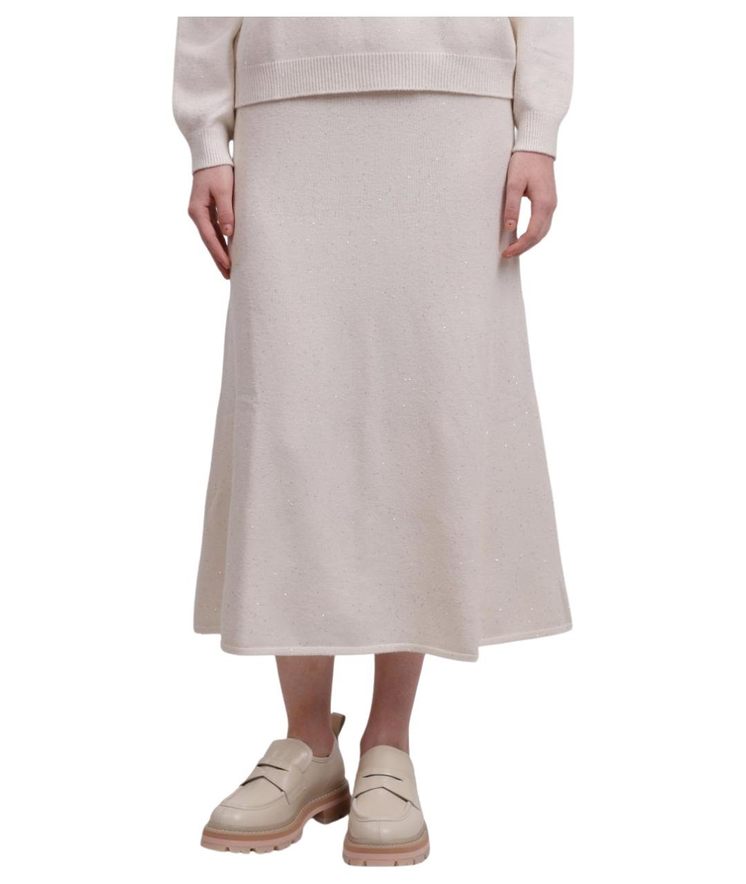 LIU JO Бежевая вискозная юбка миди, фото 1