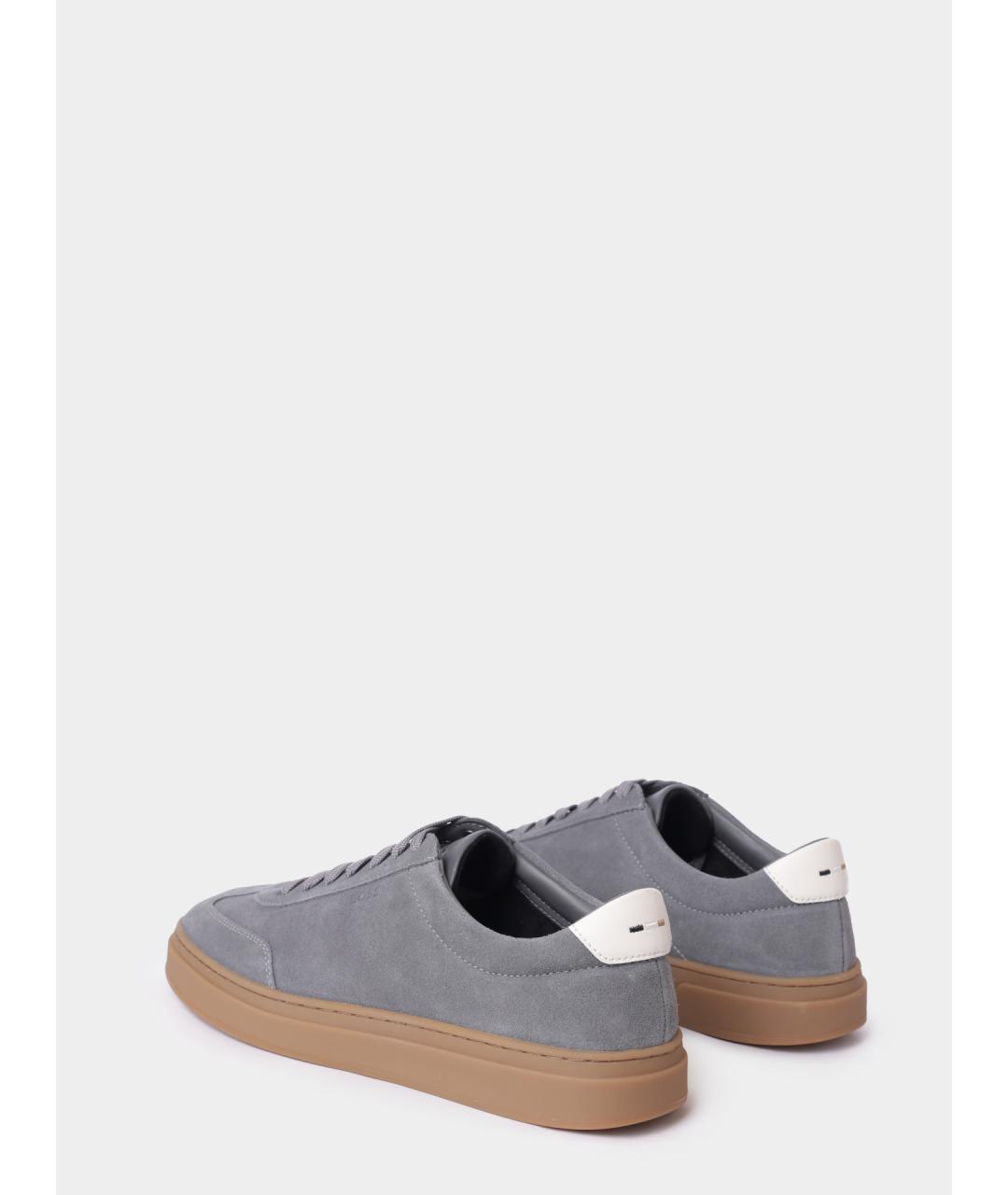 HUGO BOSS Серые замшевые низкие кроссовки / кеды, фото 5