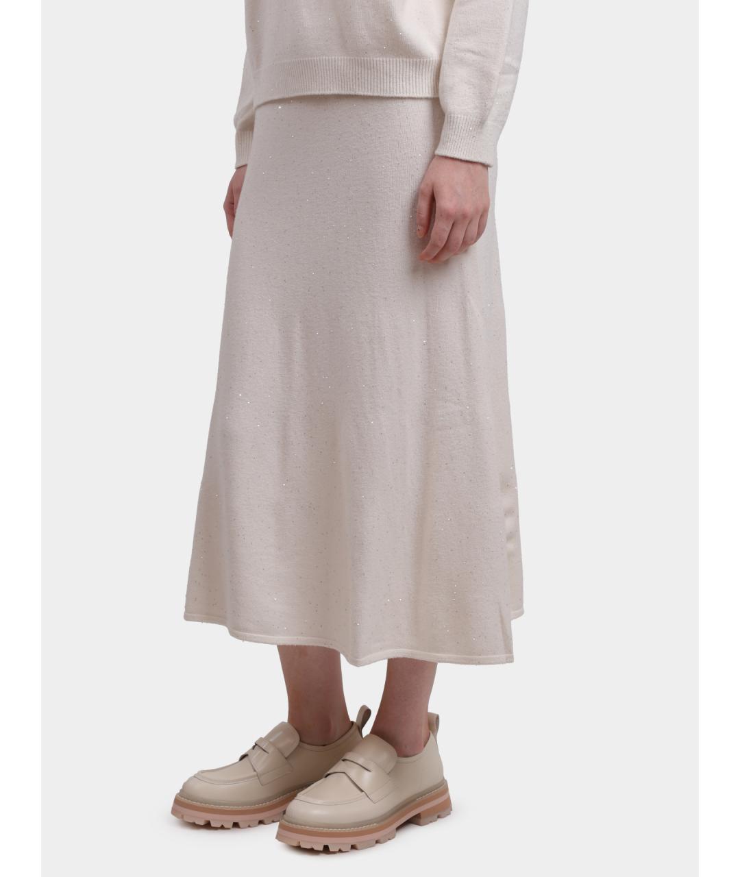 LIU JO Бежевая вискозная юбка миди, фото 3