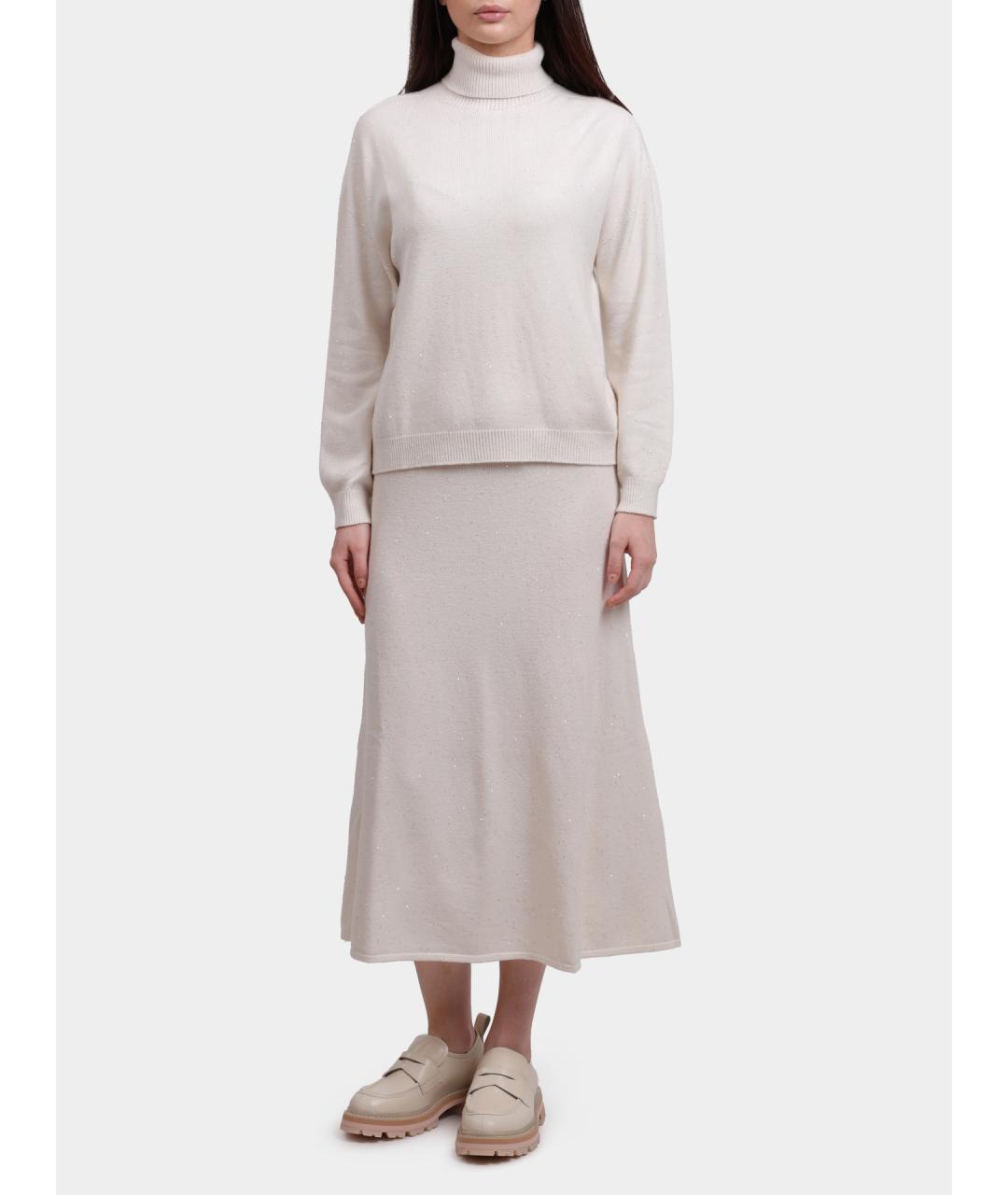 LIU JO Бежевая вискозная юбка миди, фото 2