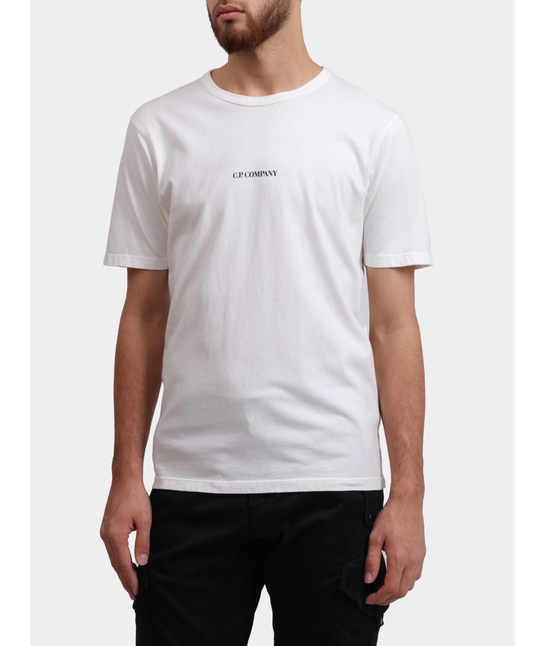 CP COMPANY Белая хлопковая футболка, фото 5