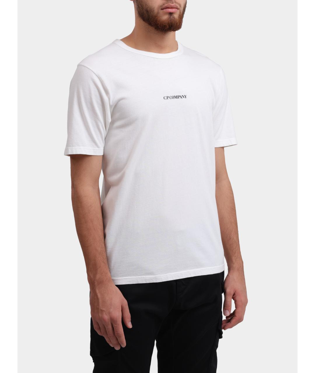 CP COMPANY Белая хлопковая футболка, фото 3