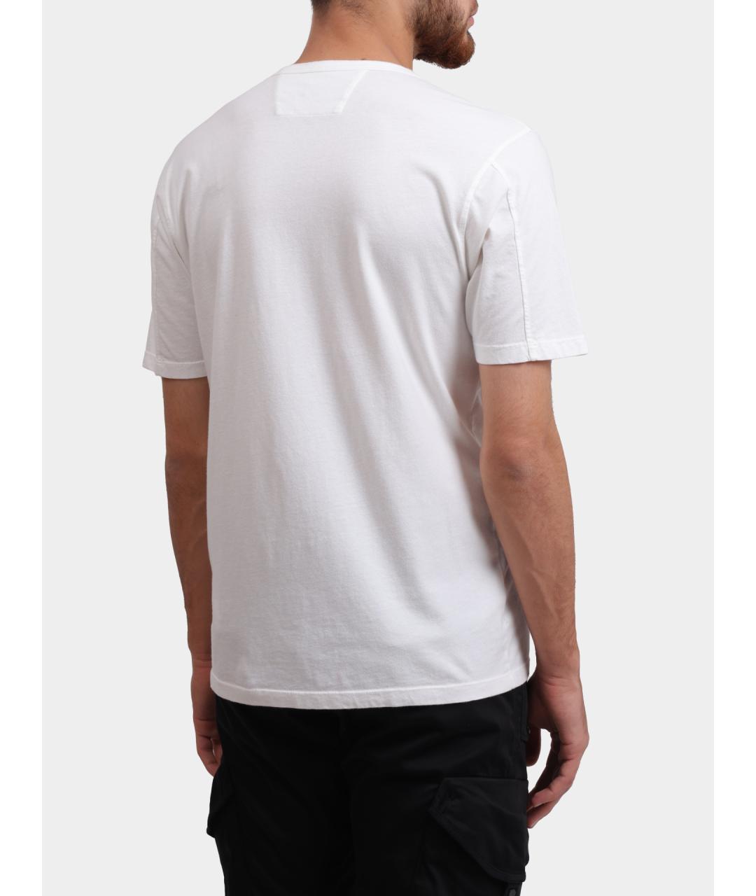 CP COMPANY Белая хлопковая футболка, фото 4