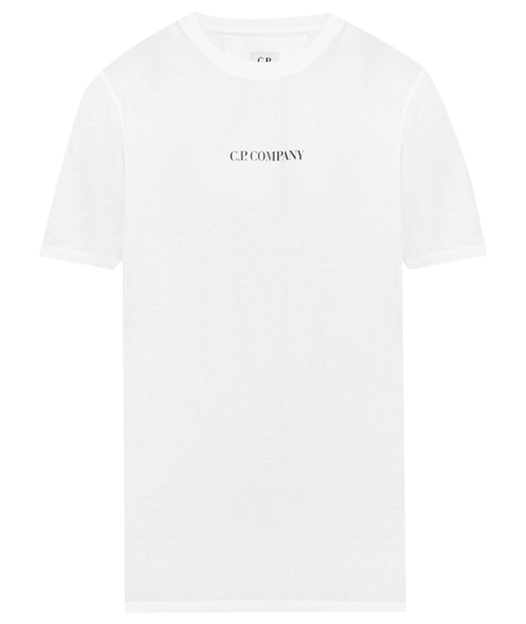CP COMPANY Белая хлопковая футболка, фото 1
