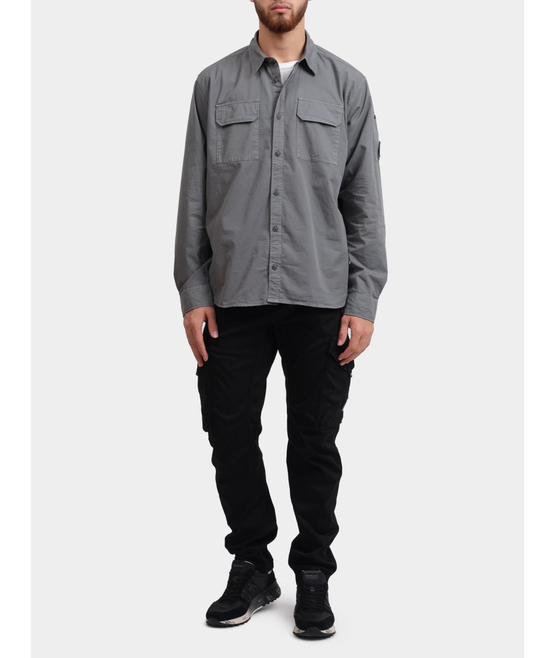 CP COMPANY Серая хлопковая кэжуал рубашка, фото 2