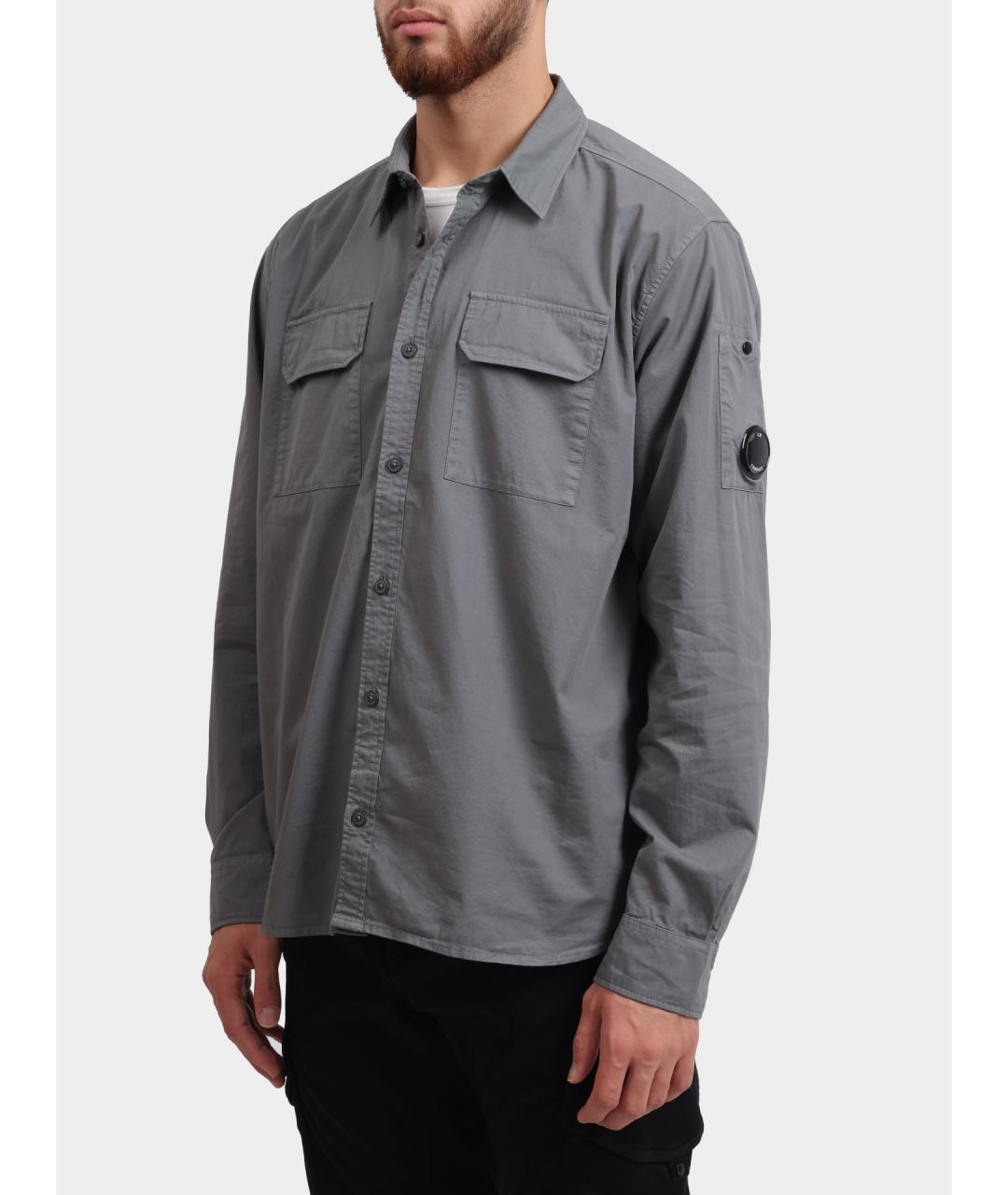 CP COMPANY Серая хлопковая кэжуал рубашка, фото 3