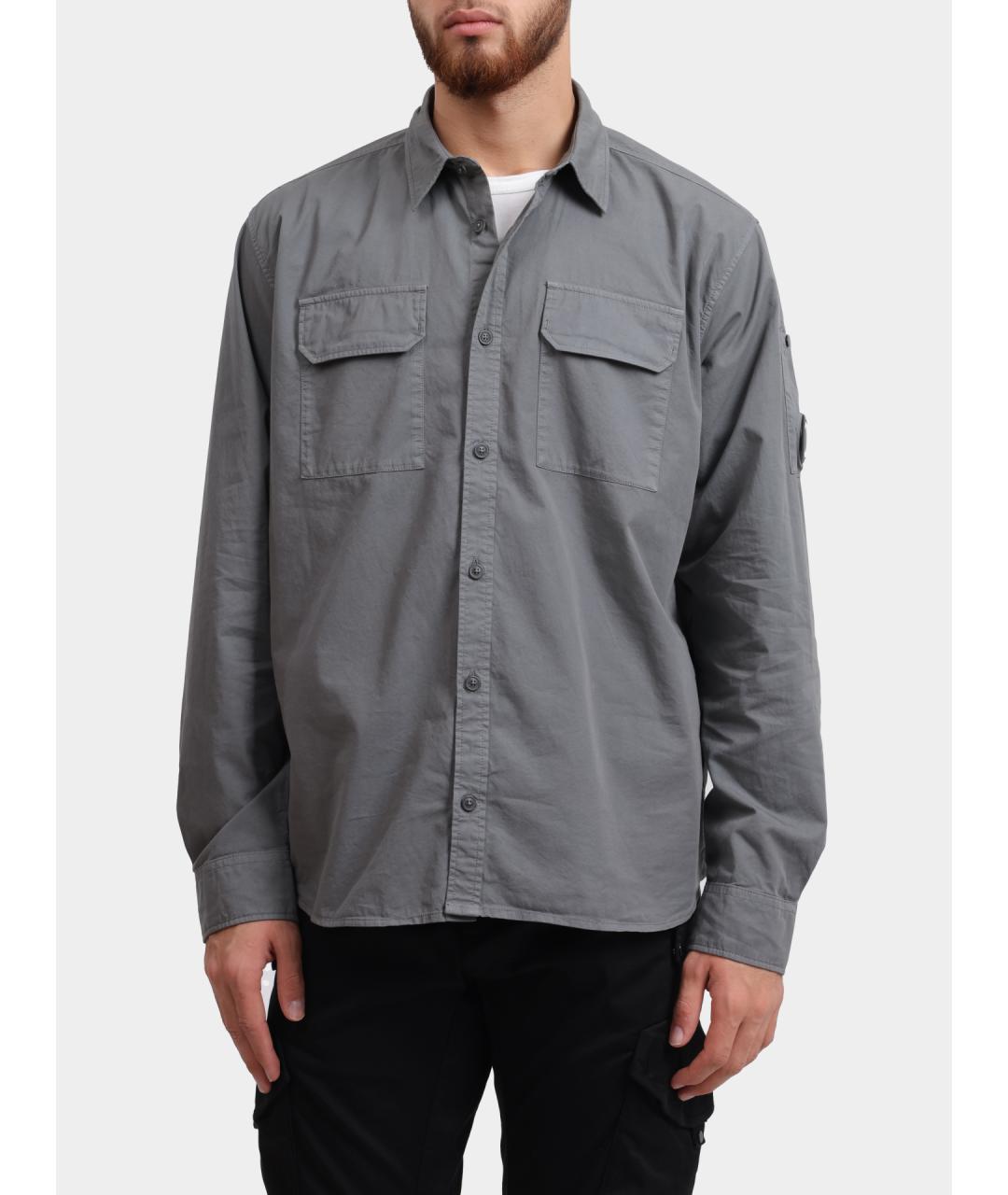 CP COMPANY Серая хлопковая кэжуал рубашка, фото 6
