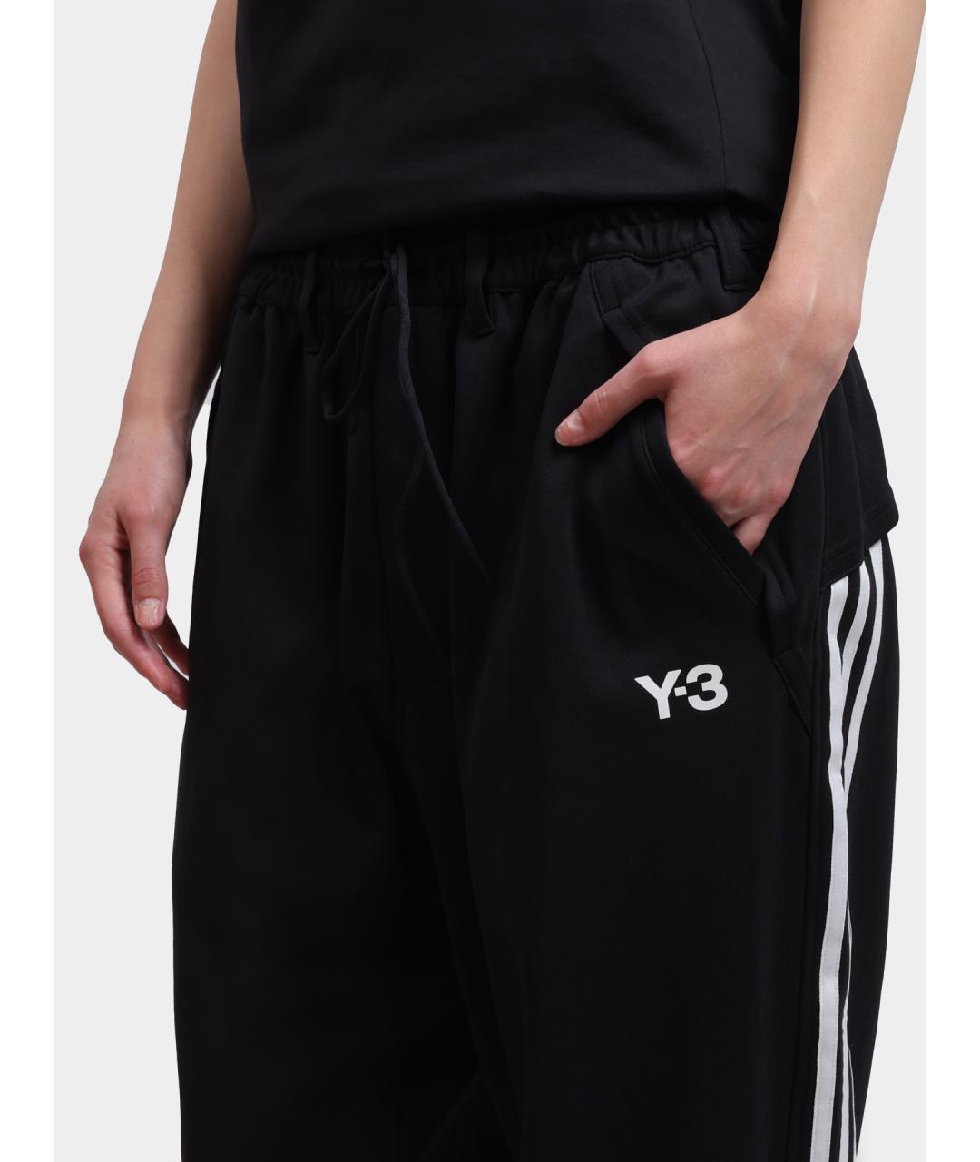 Y-3 Черные хлопковые прямые брюки, фото 4