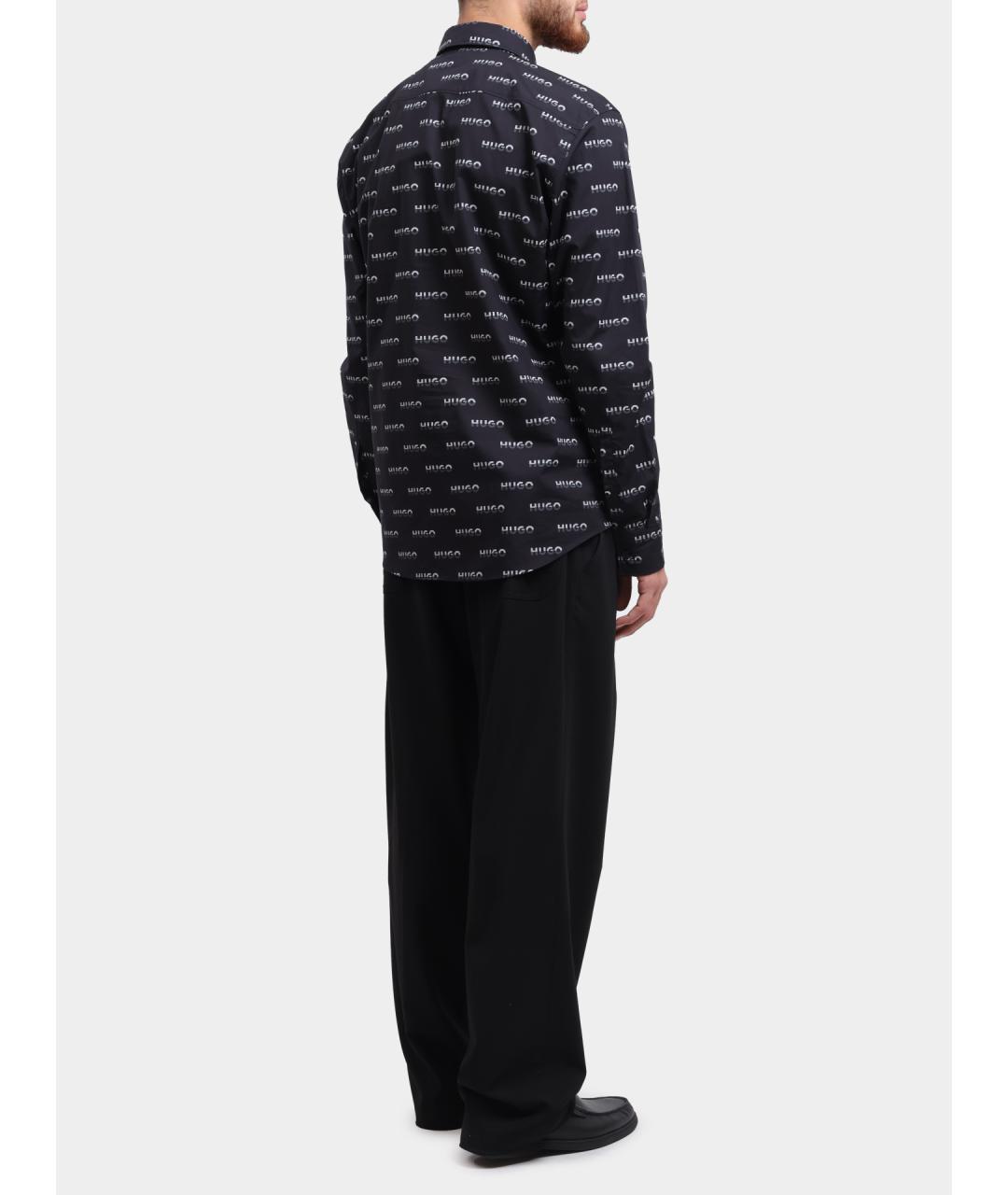 HUGO Синяя хлопковая кэжуал рубашка, фото 4