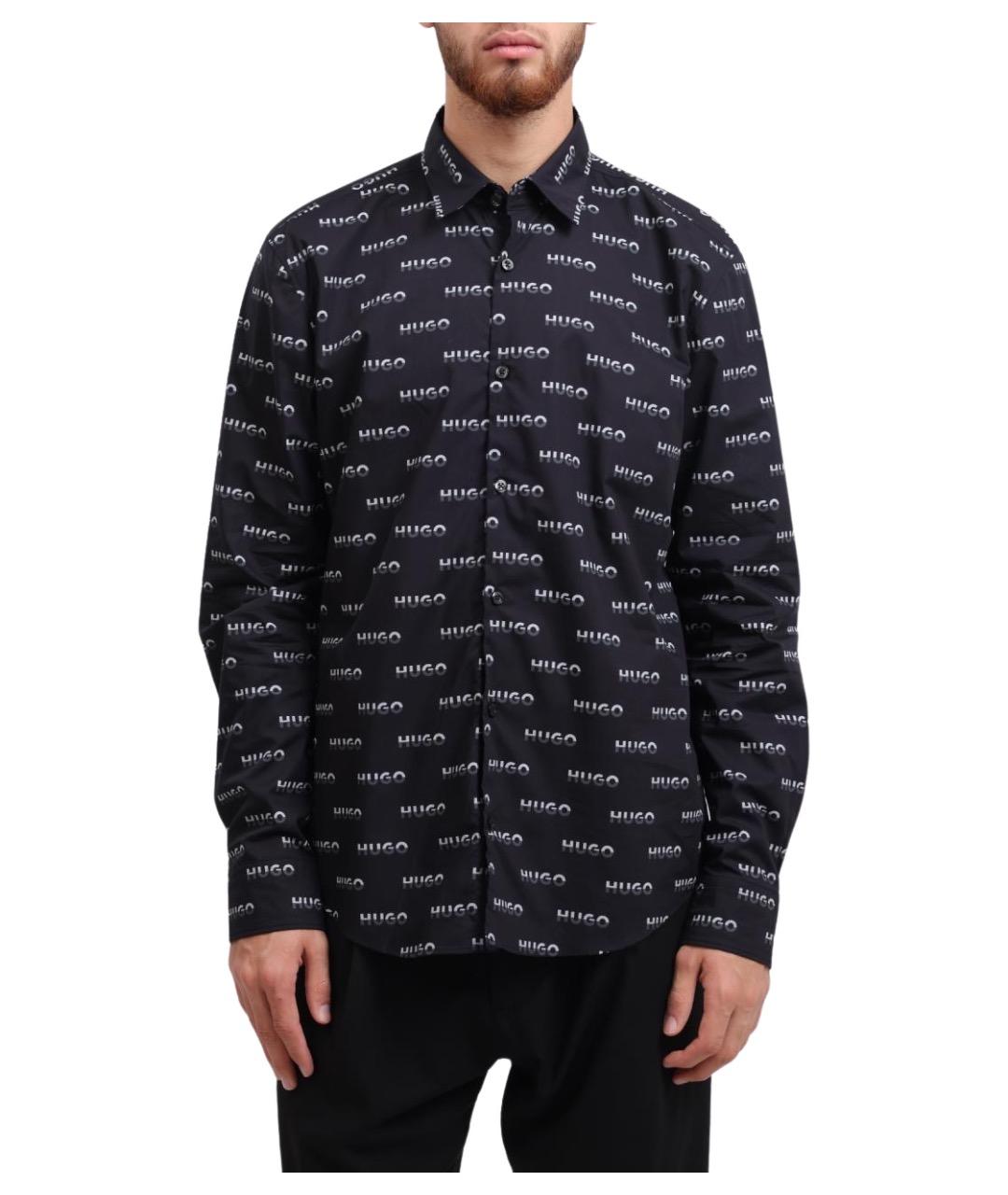 HUGO Синяя хлопковая кэжуал рубашка, фото 1
