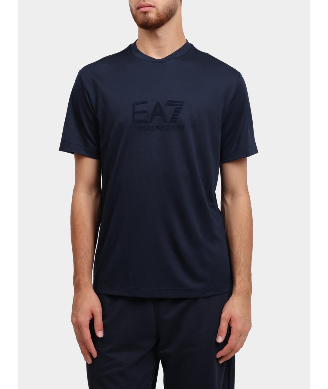 EA7 Темно-синяя футболка, фото 5