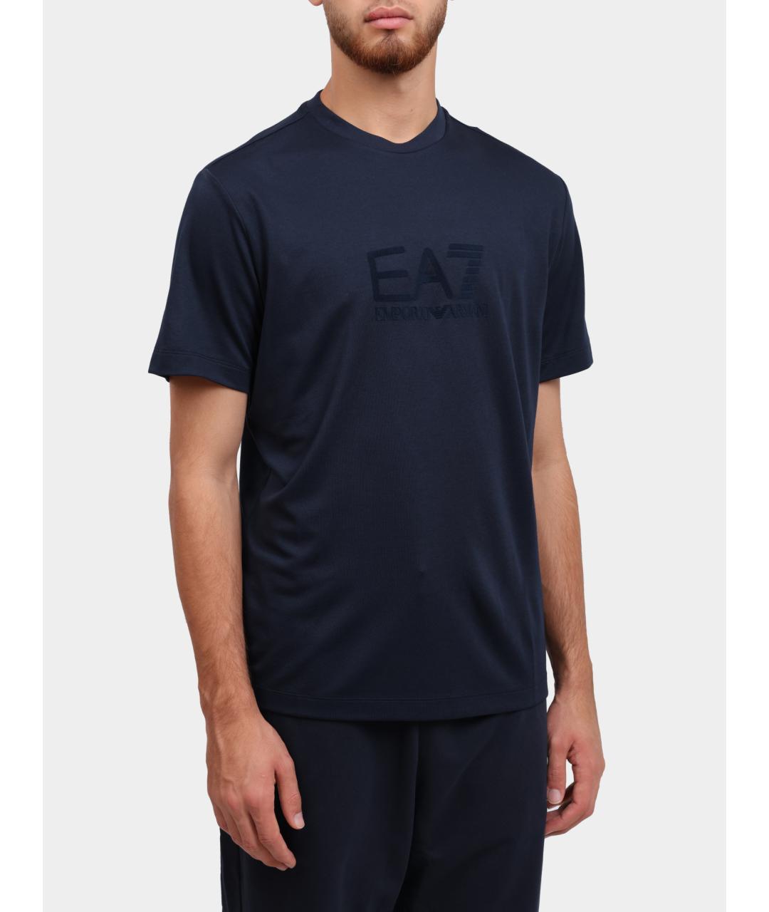 EA7 Темно-синяя футболка, фото 3