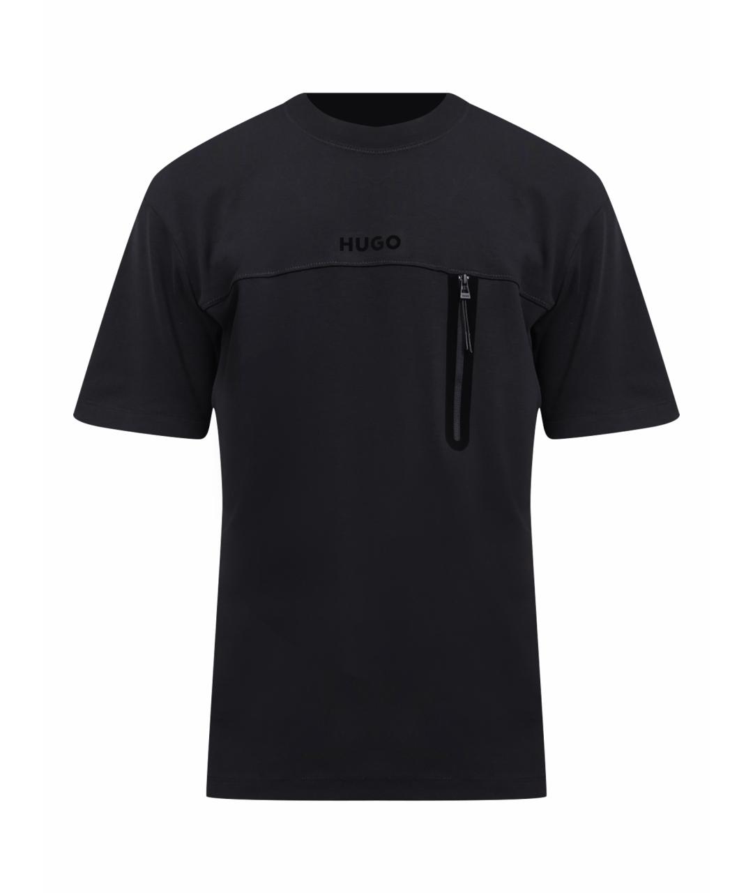HUGO Черная хлопковая футболка, фото 1
