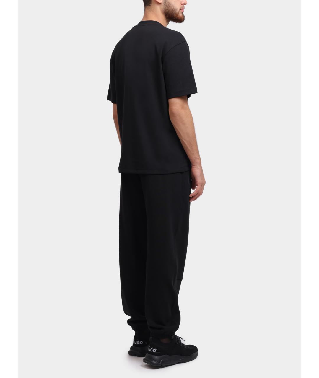 HUGO Черная хлопковая футболка, фото 5