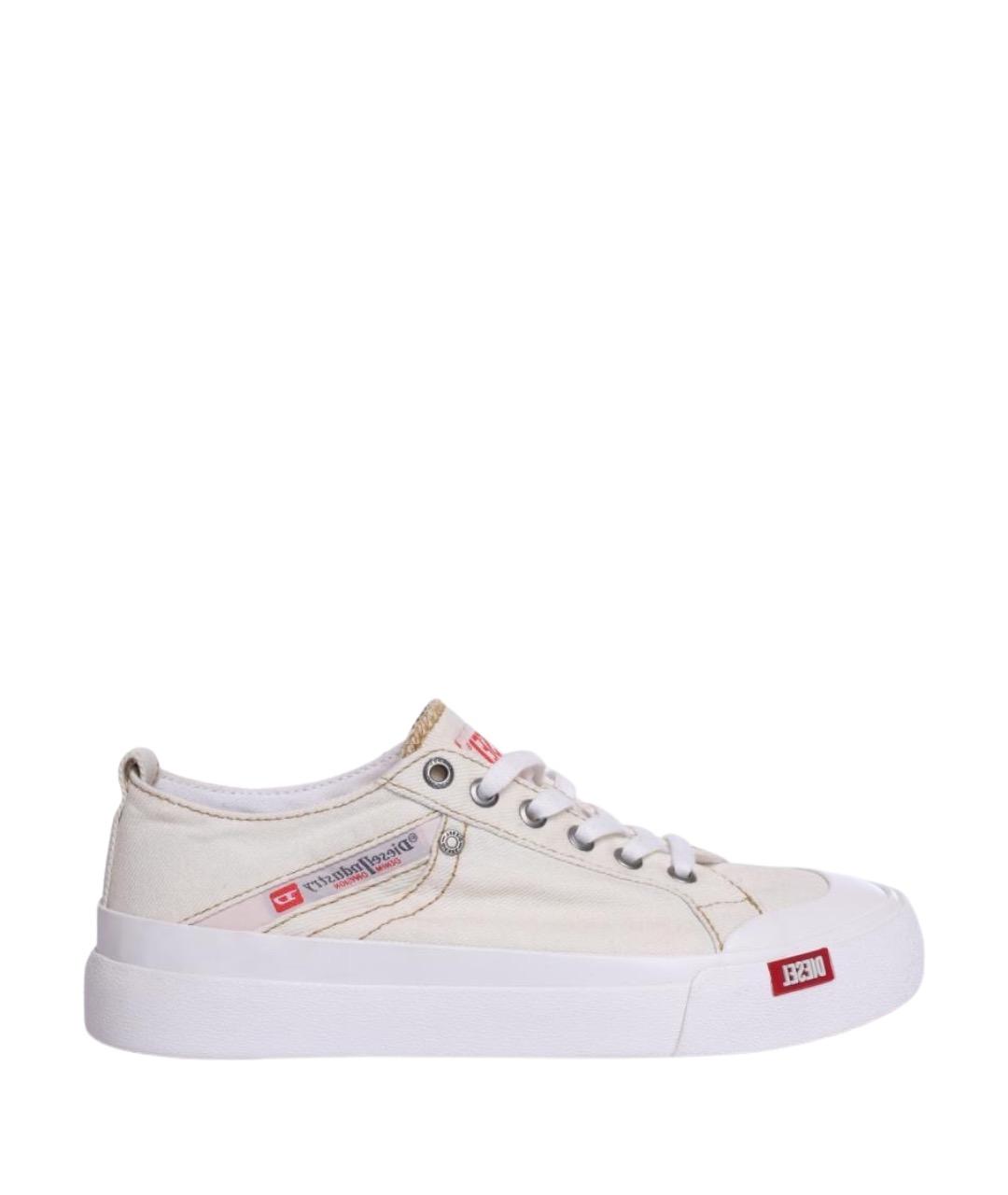 DIESEL Белые текстильные кеды, фото 1