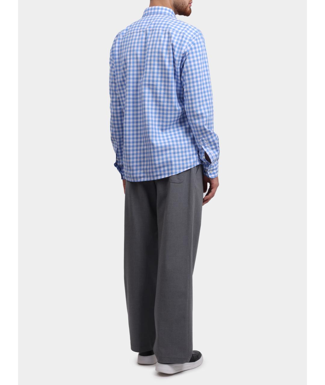 HUGO BOSS Голубая хлопковая кэжуал рубашка, фото 4