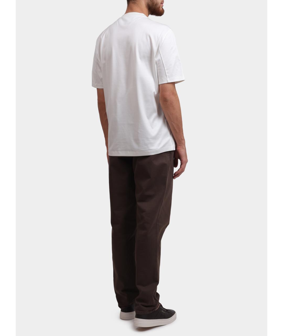 BRUNELLO CUCINELLI Белая хлопковая футболка, фото 4