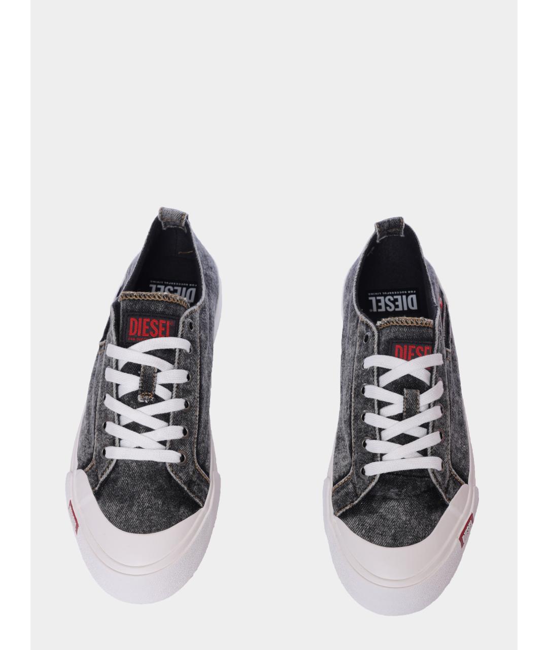 DIESEL Серые текстильные низкие кроссовки / кеды, фото 4