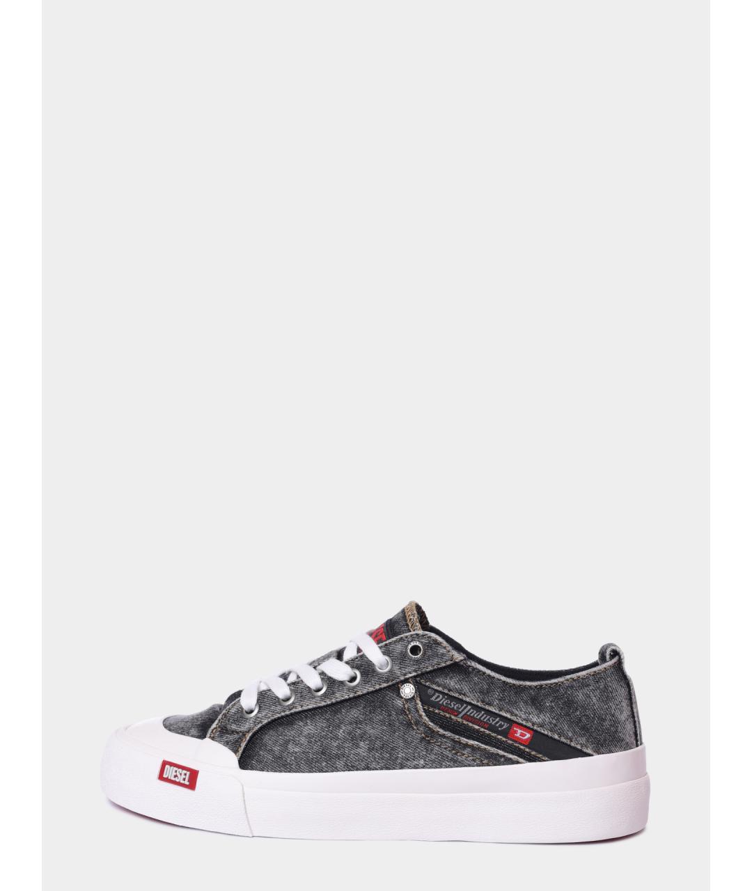 DIESEL Серые текстильные низкие кроссовки / кеды, фото 6