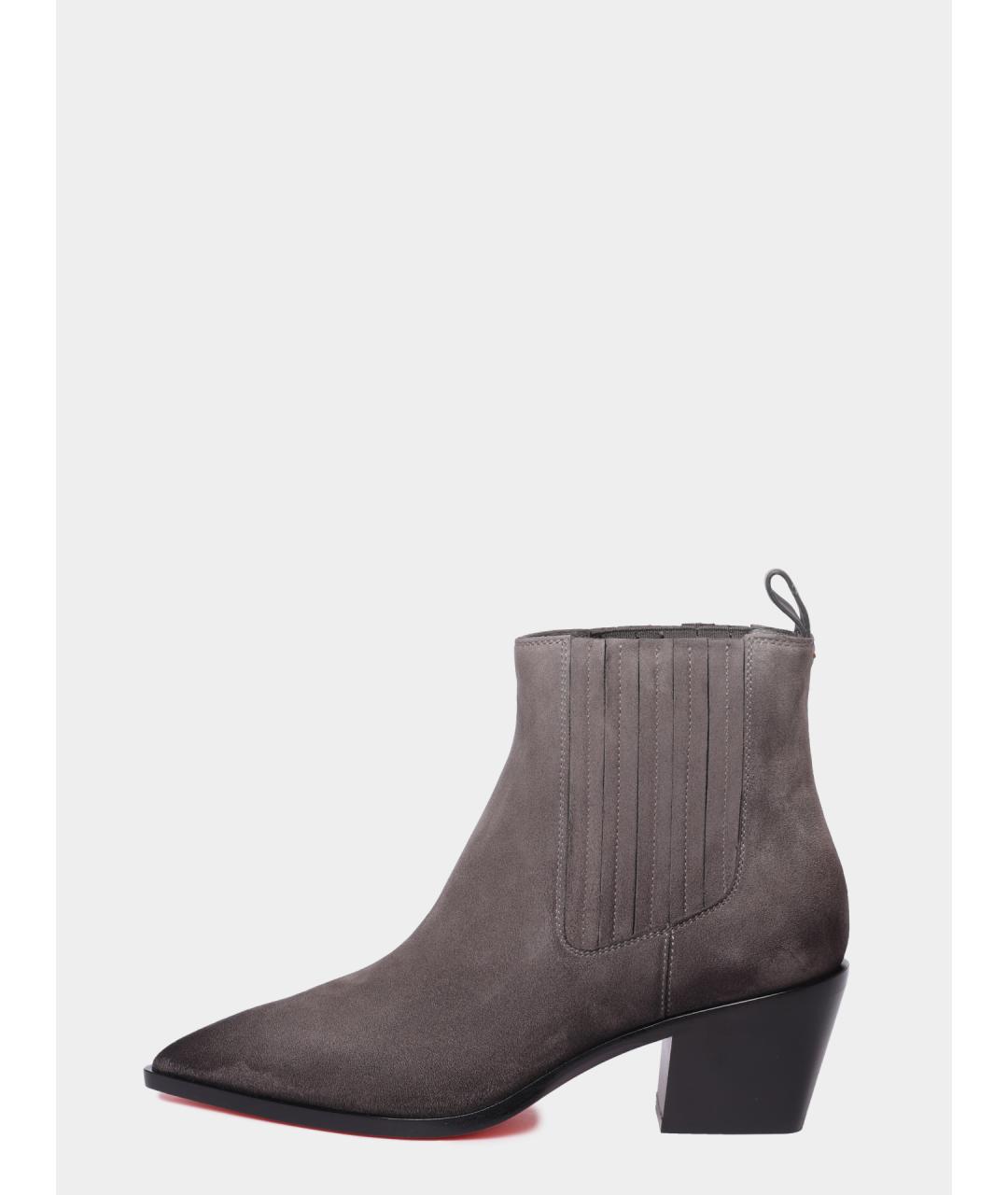 SANTONI Серые замшевые ботильоны, фото 6