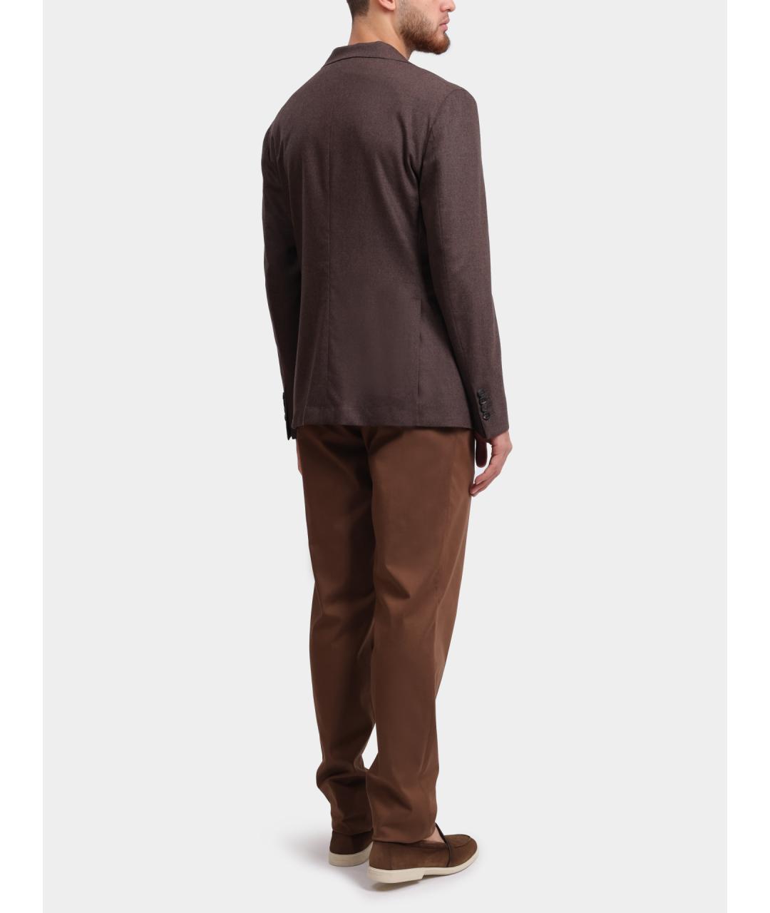 PESERICO Коричневый шерстяной пиджак, фото 5