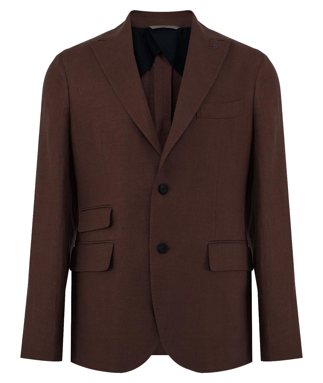 PESERICO Коричневый шерстяной пиджак, фото 1