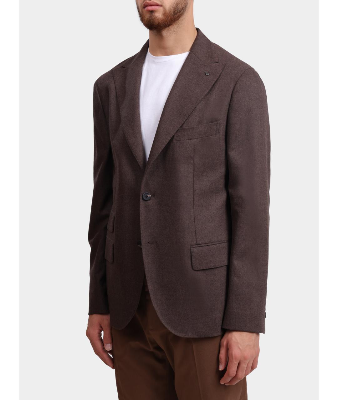 PESERICO Коричневый шерстяной пиджак, фото 3