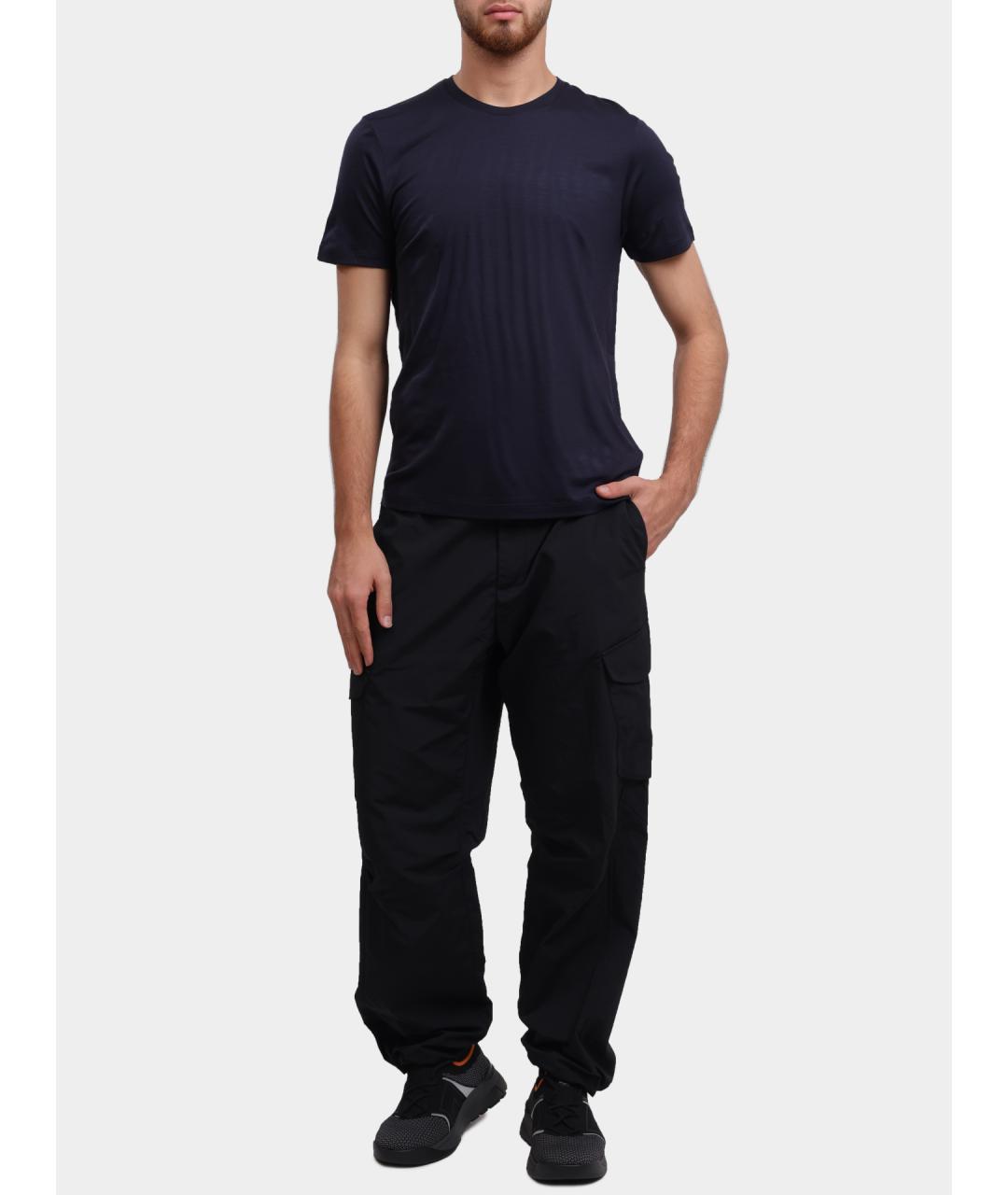 HERNO Темно-синяя хлопковая футболка, фото 2