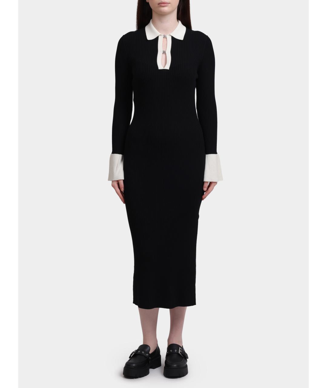 HUGO Черное вискозное повседневное платье, фото 6